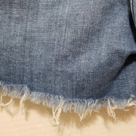 American Eagle skort 18 distressed frayed tie side wrap denim jean cut off waist - Picture 13 of 16